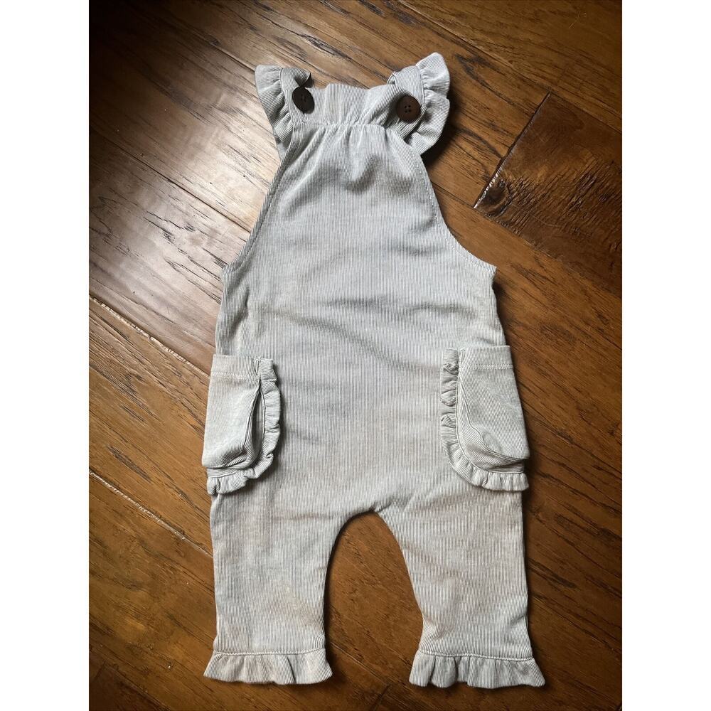 Milkbarn Overalls Romper Two Pockets Adjustable Striped 3-6 months FLAW